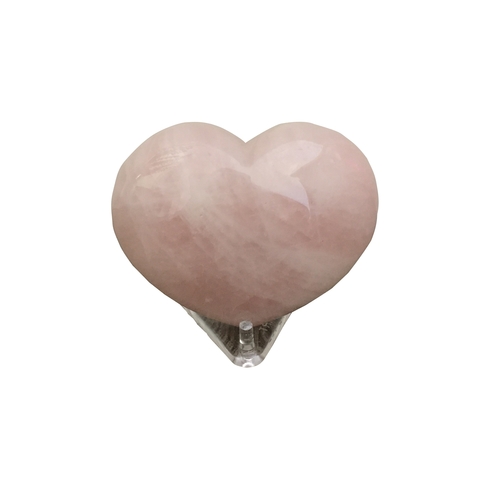 A rose quartz heart-shaped crystal